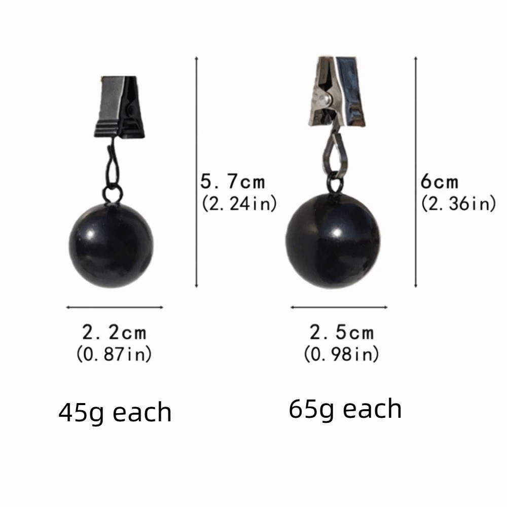 4 pcs Pendant Gravity Ball Curtain Weight Ball Windproof Durable Curtain Weights with Clip Rustproof Table Cloth Weights Outdoor Use