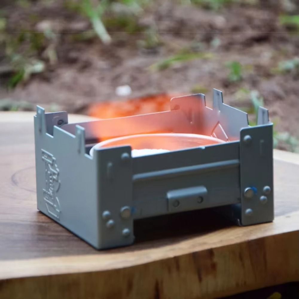Folding Burner Foldable Solid Fuel Set Compact Mesh Plate Mini Folding Portable Windproof Camping Camping