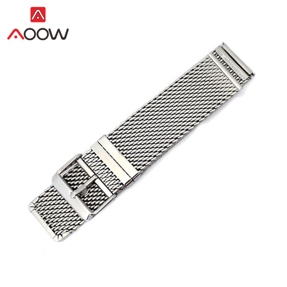 【Innovative design】18mm 20mm 22mm 24mm Universal Milanese Loop Band Stainless Steel Strap Pin Buckle Watchband Bracelet Accessories Black Silver