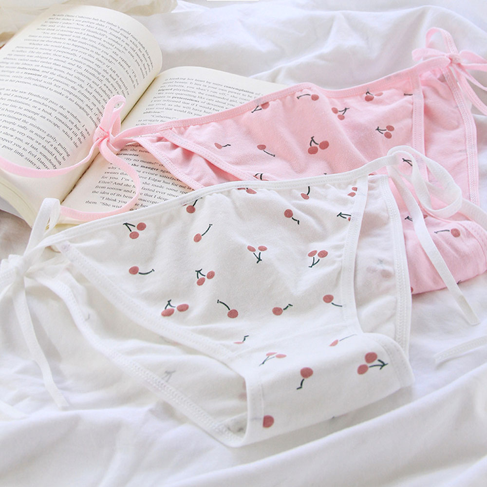 Kawaii Cute Lovely Girl Low Waist Bow Cotton Animation Women's Panties Lingerie Briefs Underwear