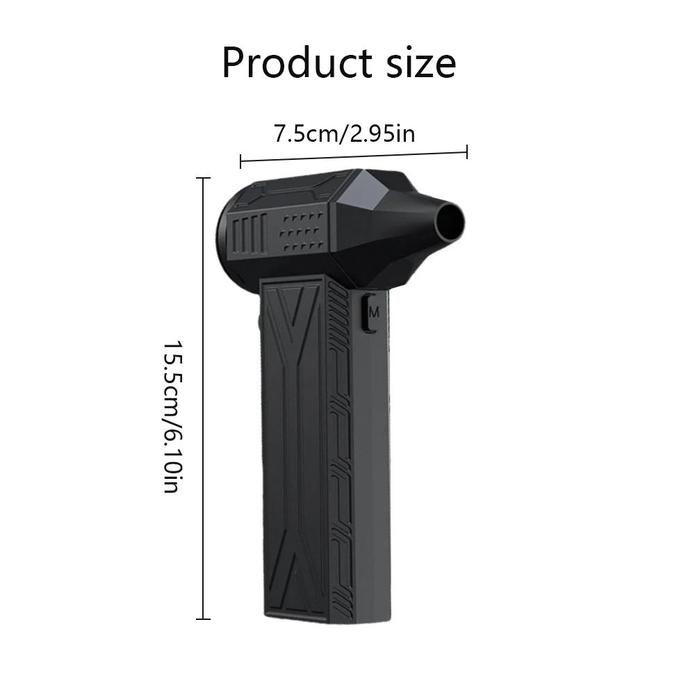 Hair Dryer 110000RPM Turbo Violent Fan with Light Power Dispaly Electric Air Duster Multifunctional Magnetic Wireless Handheld Fan Barbecue