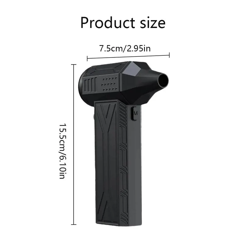 New 130000RPM Mini Turbo Jet Fan High-speed Brushless Motor Electric Air Duster Rechargeable Multifunctional Handheld Violent Fan Car