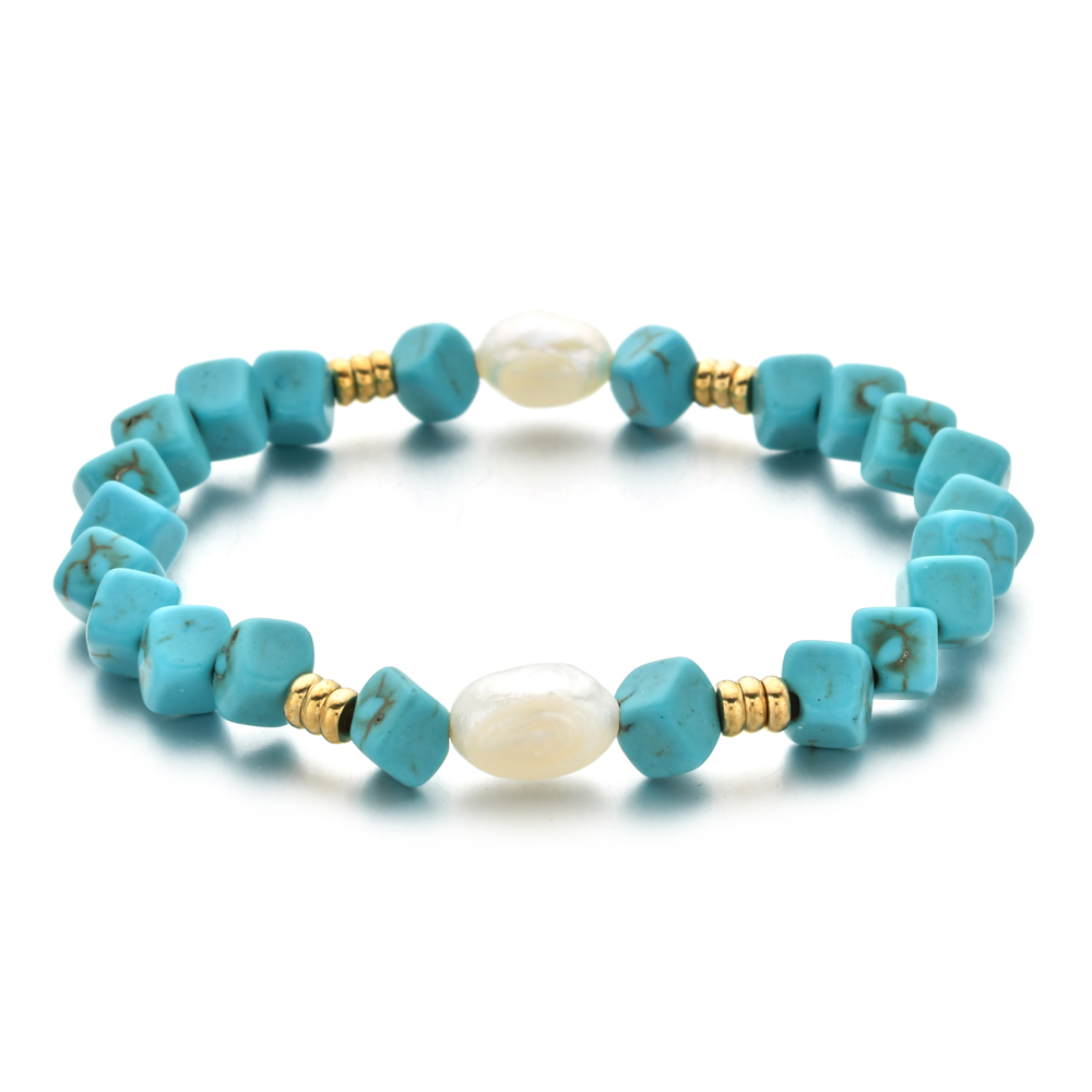 Discount】Pearl Beads Bracelets For Wo Cube Square Turquoises Stone Bracelet Yoga Meditation Braclet Fashion Pulsera