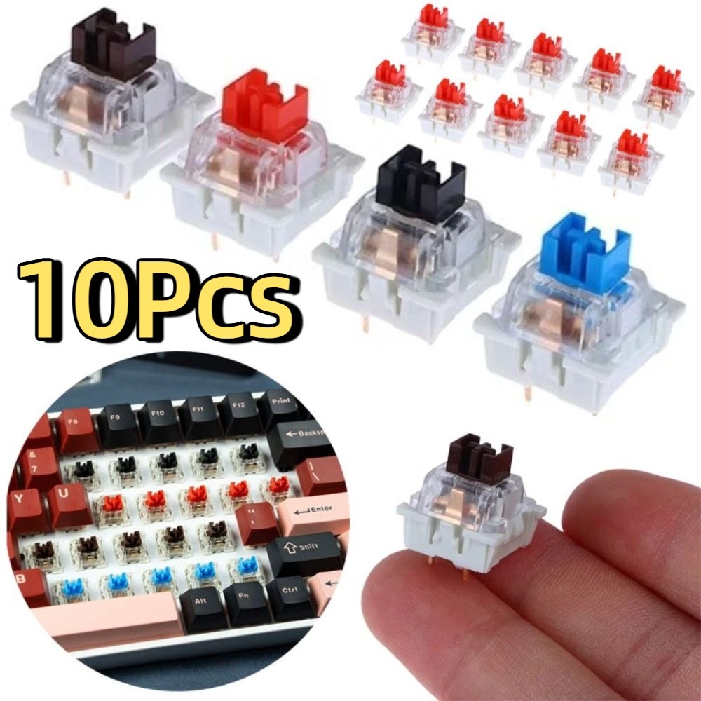 10Pcs Comfortable Mini Mechanical Keyboard Switches Dust-proof Audible Click Axis Shaft Switch DIY Knocking Keyboard Switch Replacement Gaming Keyboard