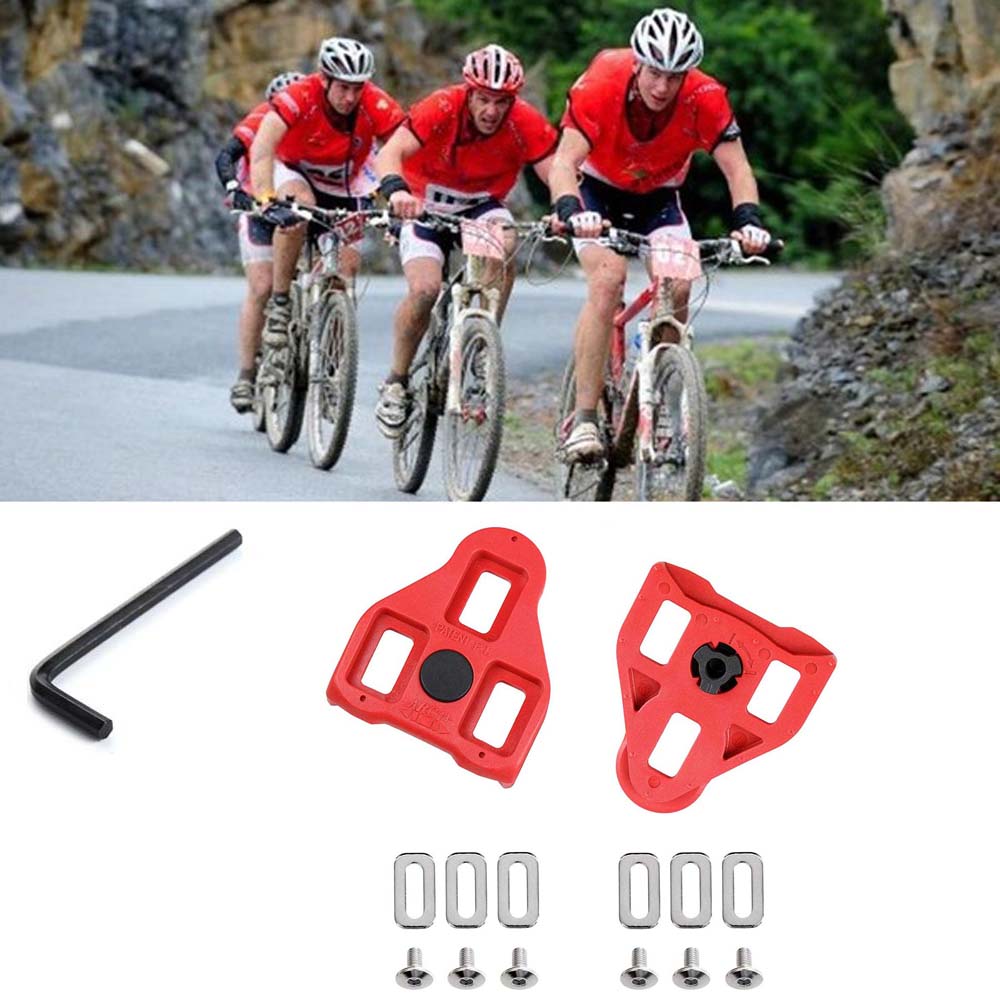 SPD Crank Bike Accessories Pedals Lock 9 Degree Float Clips Nut Cleats Cycling Parts Bicycle Cleats Set Pedals Cleat Set Bike Shoes Cleats Lock Pedal
