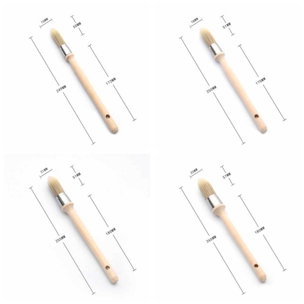 Practical Gap brush Paint Brush Thick bristles Wooden handle Round head brush Apply evenly Chemical fiber Wall Brushing Tools Painting