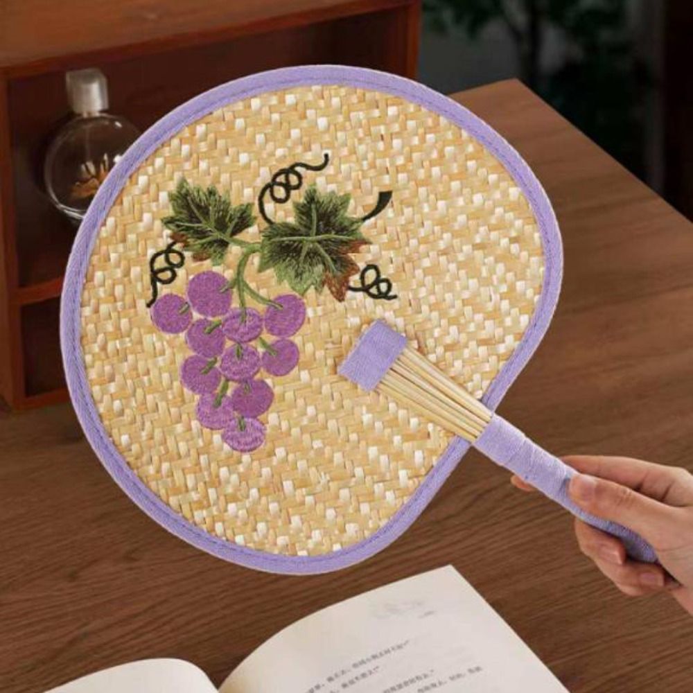 Gift Chinese Style Hand-Woven Fan Retro Eco-Friendly Decorative Handheld Fans Natural Portable Cattail Fan Wedding