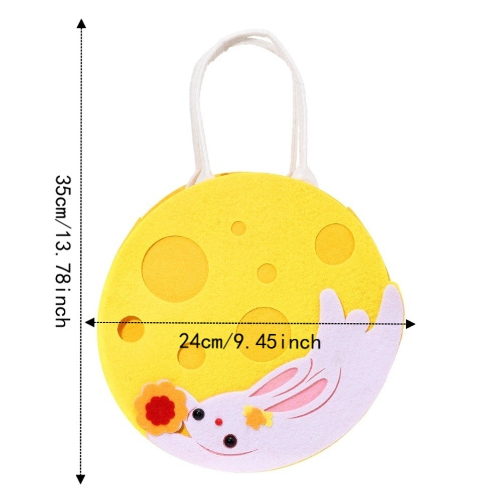 Creative Large Capacity Mid Autumn Festival Mooncake Gift Bag Eco Friendly Lightweight Felt Handbag with Sturdy Handle Moon Felt Bag Picnic