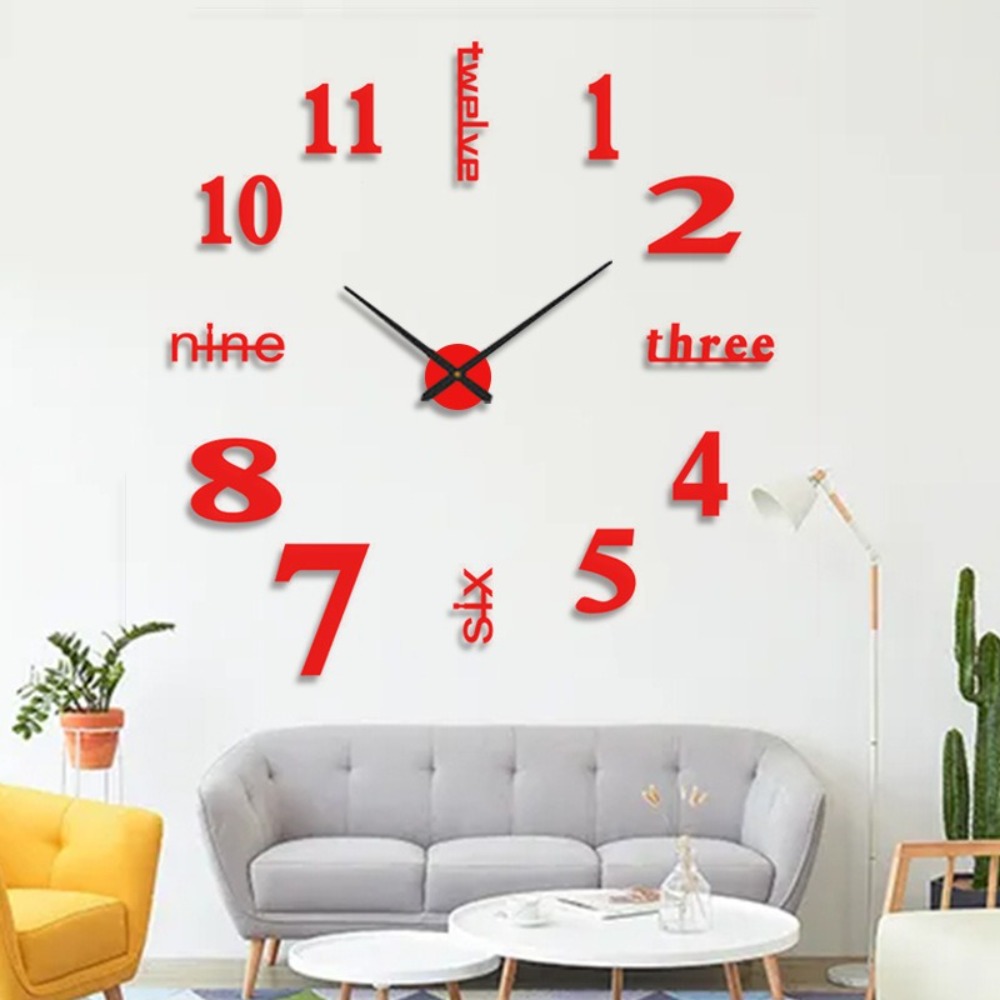 Modern Decor Fashionable Digital Wall Clock DIY Silent Mute Clock Personality Hanging Watch Bedroom