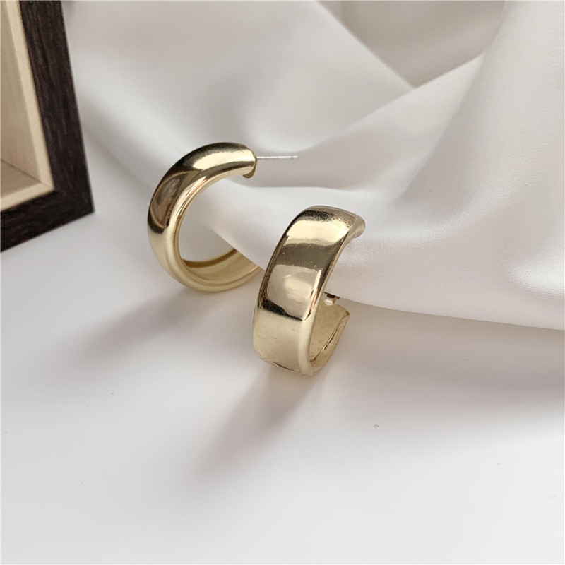 Gold Silver Metal Large Circle Geometric Round Big Earrings for Wo Wedding Party Jewelry