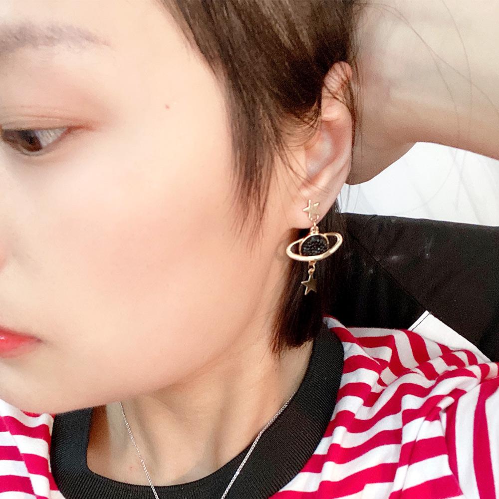 Asymmetrical Creative Planet Fashion Accessories Star And Moon Brincos Dangle Earrings Stud Earrings Jewelry Drop Earrings