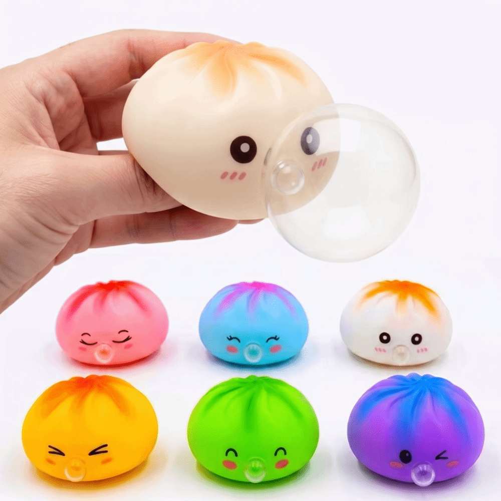 Ideal Gift Stretchy Steamed Bun Squishy Toy Slow Rebound Sensory Toy Steamed Bun Squeeze Toy Cute Dumpling Squishy Toy Adults