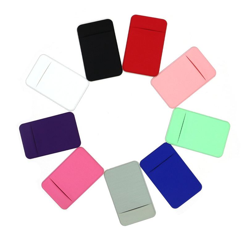 HOT New Mobile Phone Credit Card Wallet Holder Pocket Stick-On Adhesive Elastic Tool Silicone Cover For iPhone Samsung Xiaomi Pouch