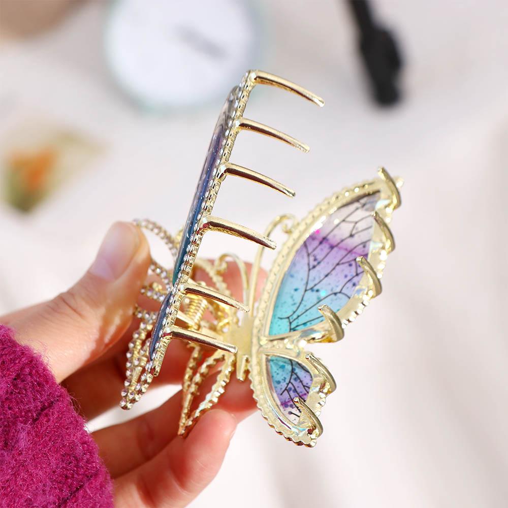 Vintage High Quality Girls Barrettes Exquisite Fashion Jewelry Temperament Female Women Headwear Hair Clips Butterfly Hair Claw Hair Accessories Delicate Hairpin