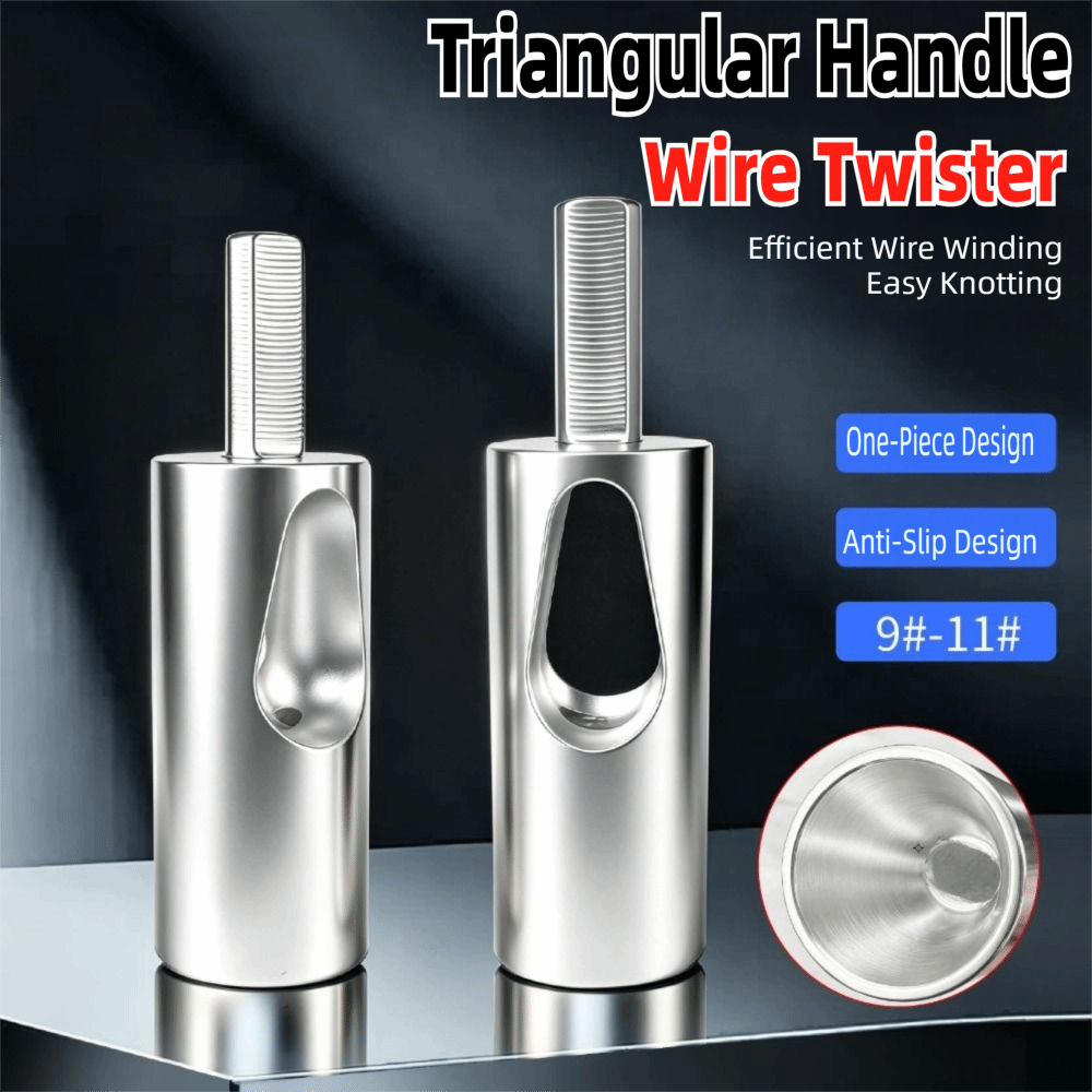 Portable Carbon Steel Tie Wire Twister Tools Triangular Shank Efficient Twist Fence Wire Twist Tool Iron Wire Twisting Tool 3-5mm Iron Wire