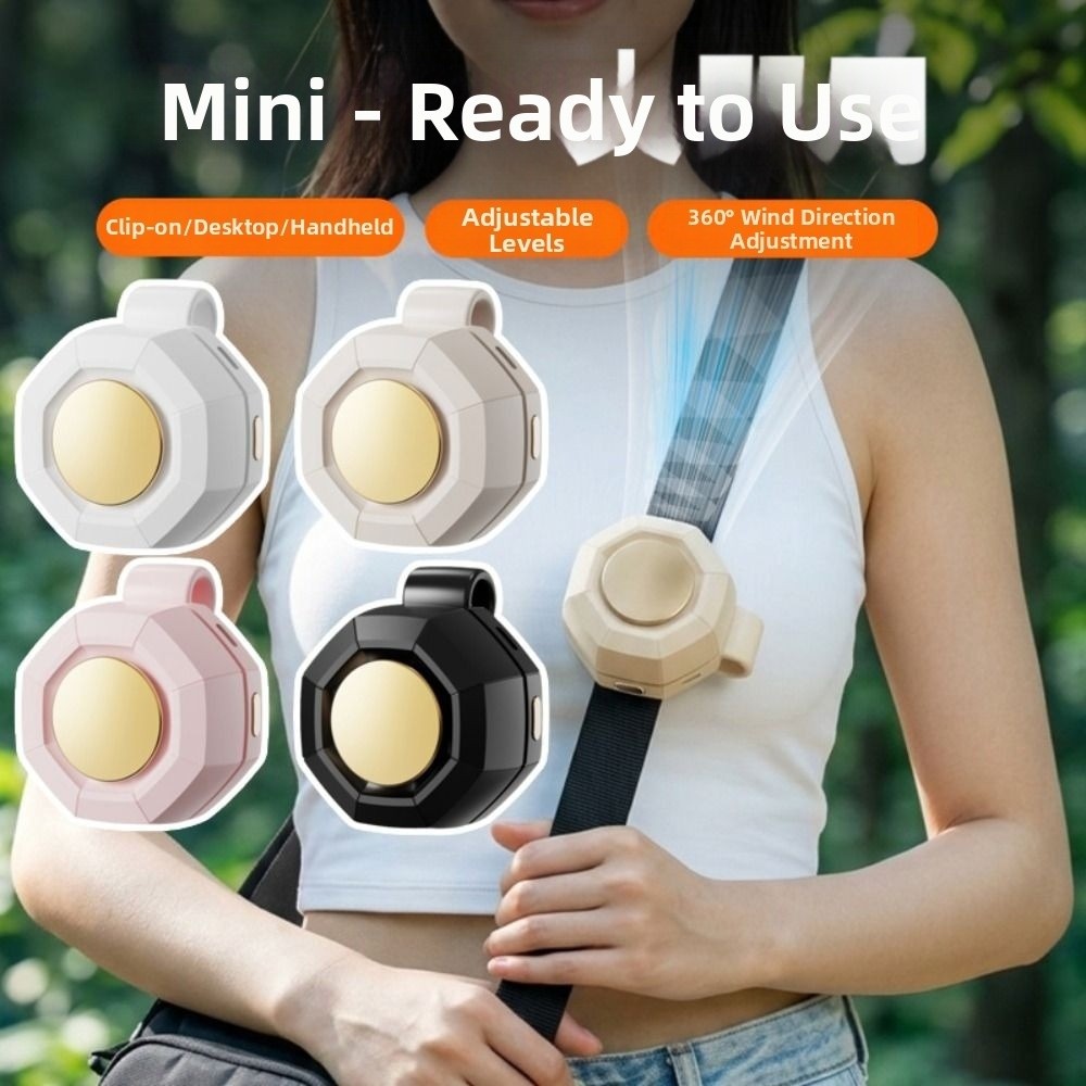 Durable 3 Speeds Clip-On Waist Fan Wearable Rechargeable Portable Cooling Clip Fan Portable Mute Mini Electric Fans Hiking