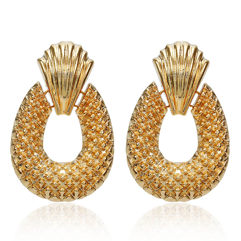 【Hongtai Store】2023 New Arrival Geometric Metal Stud Earrings Design Earrings Female Asymmetric Set Earrings Female Jewelry