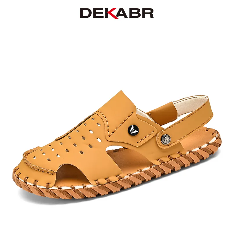 DEKABR 38-46 New Fashion Luxus Boy Pu Slippers Soft Comfortable Summer Casual Men's Sandals Shoes - image 1