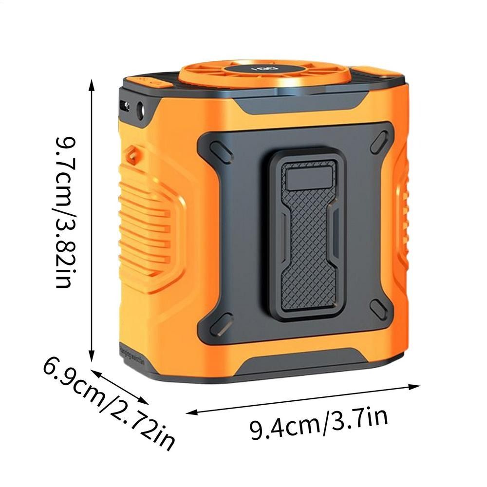 Mini Electric Fan With 100 Speeds Waist Mounted Fan Powerful Airflows Digital Display Hanging Neck Fan Flashlight Durable Personal Cooling Fan Office