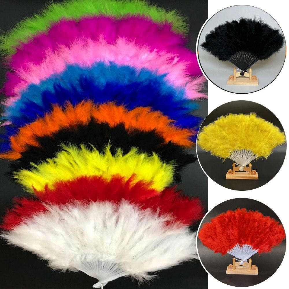 High Quality Handmade White Hand Fan 38*24cm Multicolors Ladies Folding Fur Fans Crafts Gifts Chinese Style Hanfu Fan Home Decor