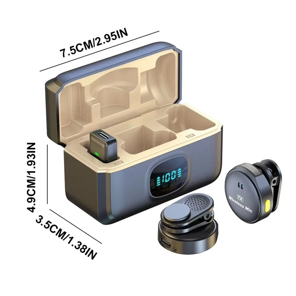 Durable Noise Cancellation Wireless Microphone Plug and Play Magnetic Mini Microphone Portable Back Clip Lavalier Microphone Vlog Recording