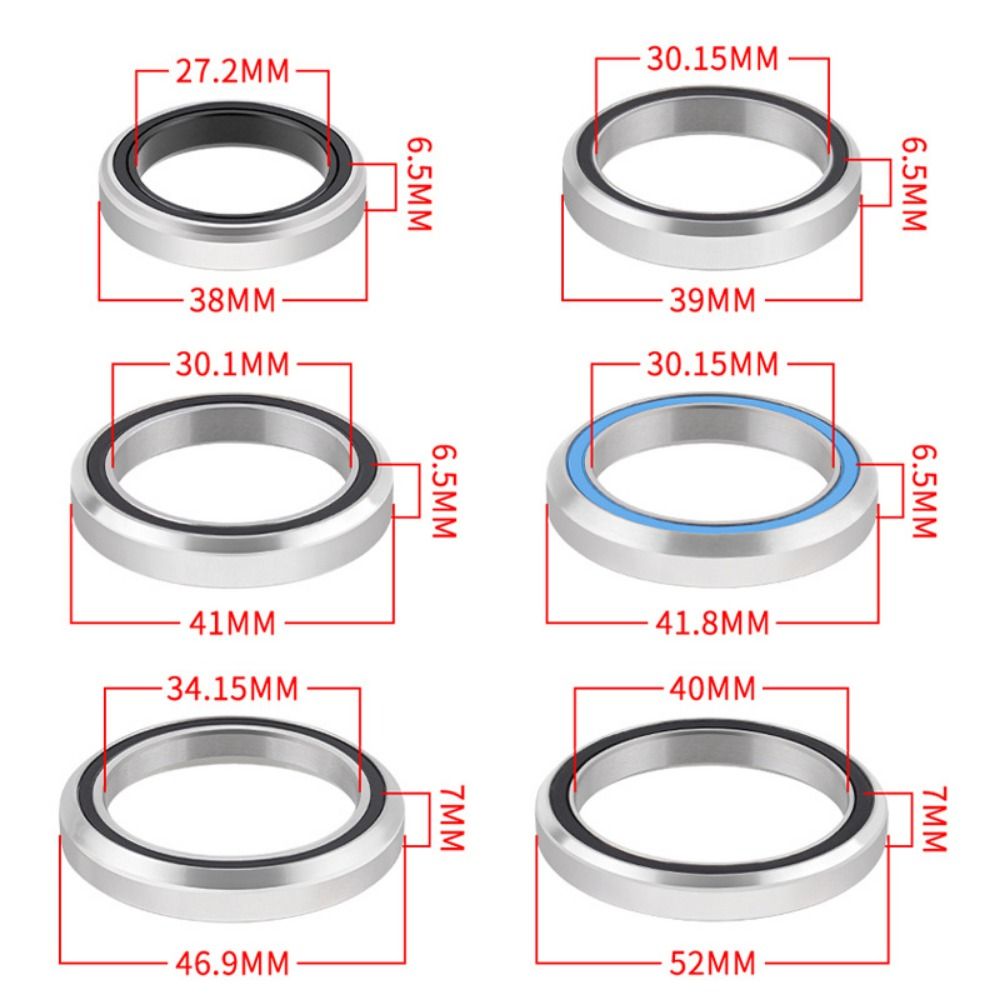 Durable Titanium Bicycle Headset Bearing Bearing Repair Parts Bicycle Headset Repair Bearing Ring 38/41.8/46.9/52MM MTB Steering Bearings Repair Parts Bicycle Parts