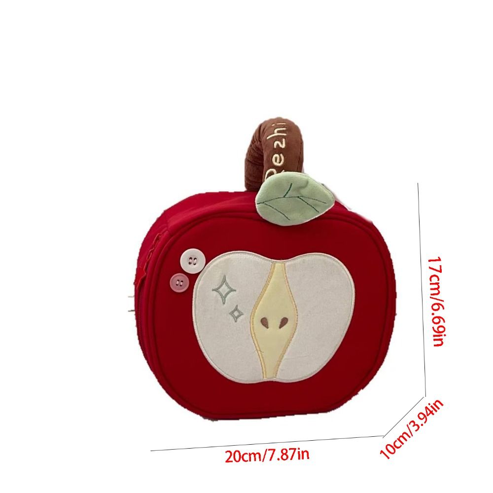 Multifunctional Portable Fruit Makeup Bag Velvet Red Travel Cosmetic Bag Handle Multifunctional Storage Bag Travel
