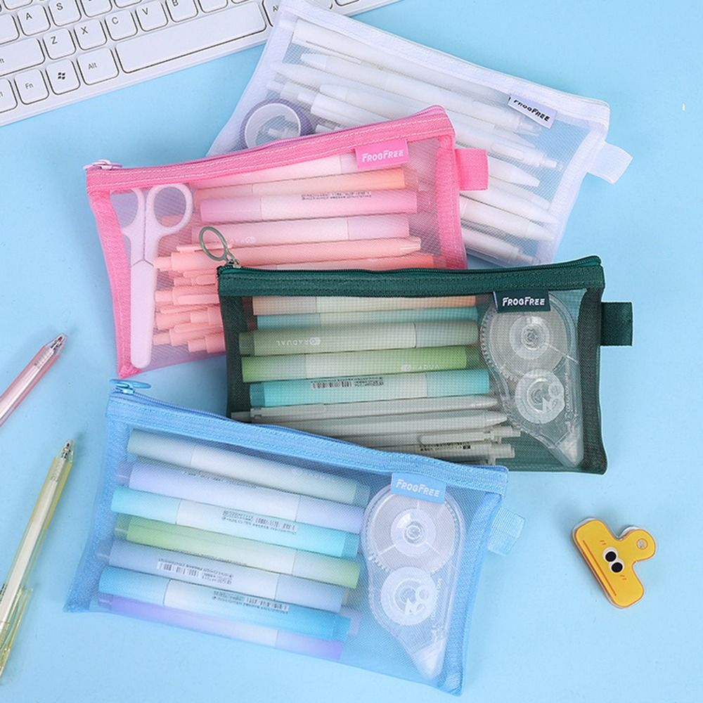 Stationery Gifts Net Pen Bag High Appearance Level Large Capacity Pencil Bag Version Multifunction Stationery Storage Bag Student