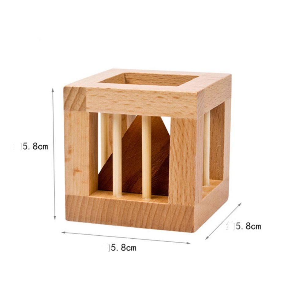 Brain Teaser Puzzles Unlock Wooden Brain Teaser Puzzle Cage Triangle Teaser Puzzle 3D Unlock 3D Wooden Unlock Cage Apart Triangle Luban Lock Family Playing