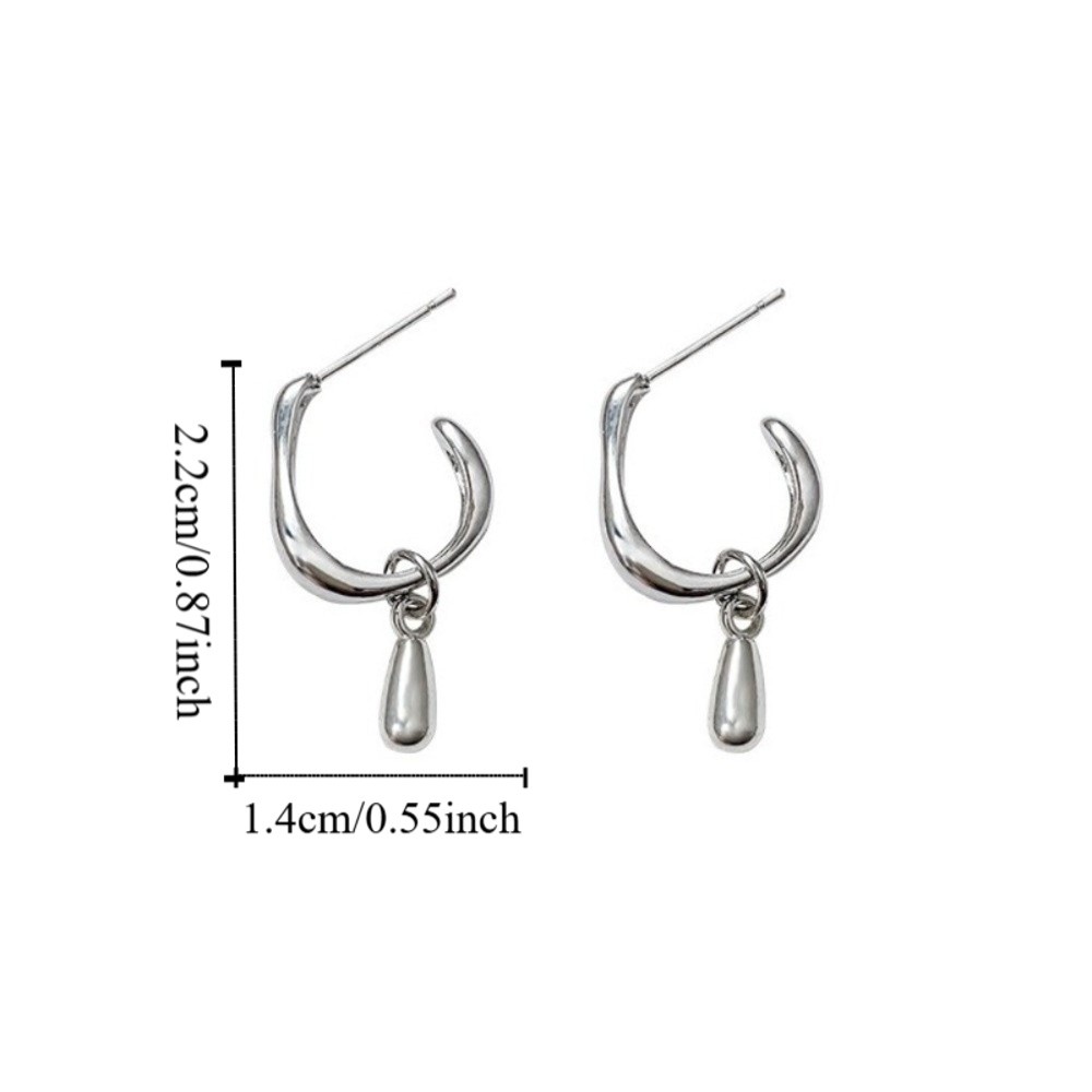 Trendy Elegant Water Drop Small Hoop Earrings Irregular Metal Asymmetric Earrings Color Simple Vintage Round Minimalist Earrings Fashion Accessories