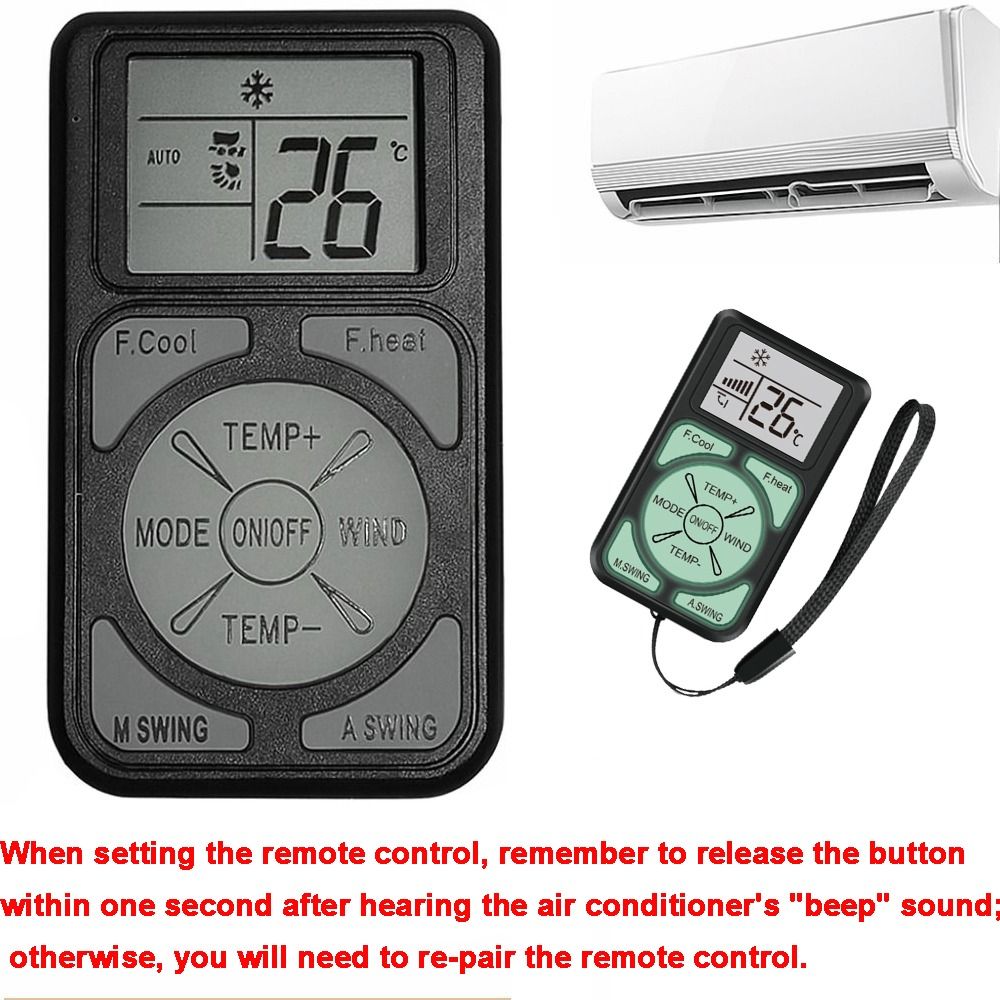Portable Plastic Air Conditioner Remote Control Mini Black Any Brand Model Remote Control Panel Green Air Conditioning Accessories Universal