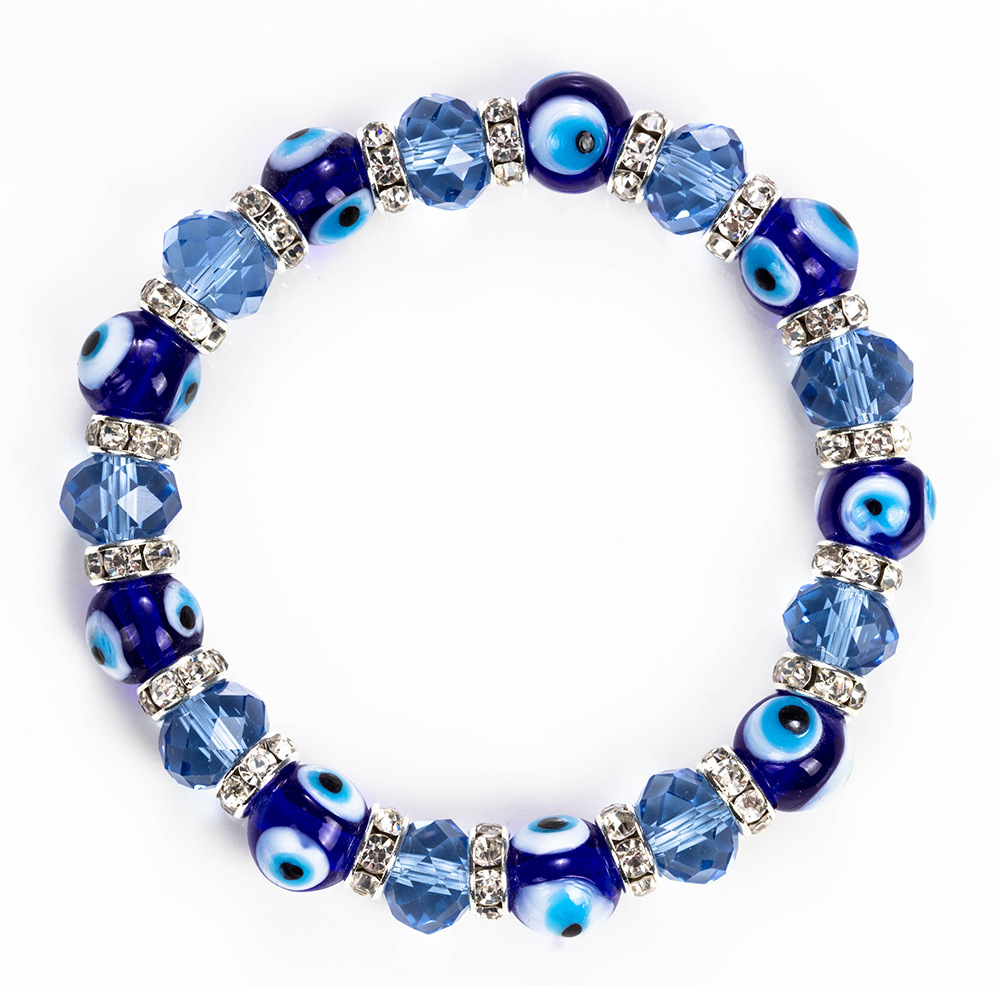 【Exclusive Discount】styles Trendy Simple Evil Eye Religious Eye Charm Blue Beads Lucky Bracelet Best Match Turkish Bracelet For Wo