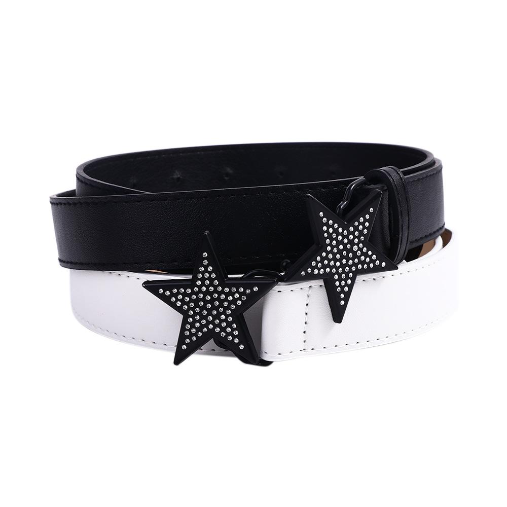 Simple Temperament Width Waist Belt Alloy PU Jeans Dress Decorative Accessories Corset Belt Women Waist Belt Adjustable Waistband Star Buckle Belt