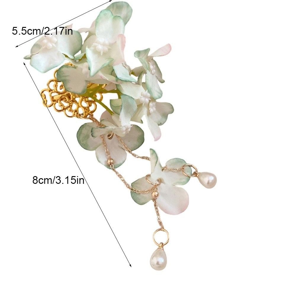 Elegant Tassel Flower Hairpin Colorful Headdress Hanfu Hair Accessories Ancient Style Side Clip Chinese Style Hair Clip Summer Accessories