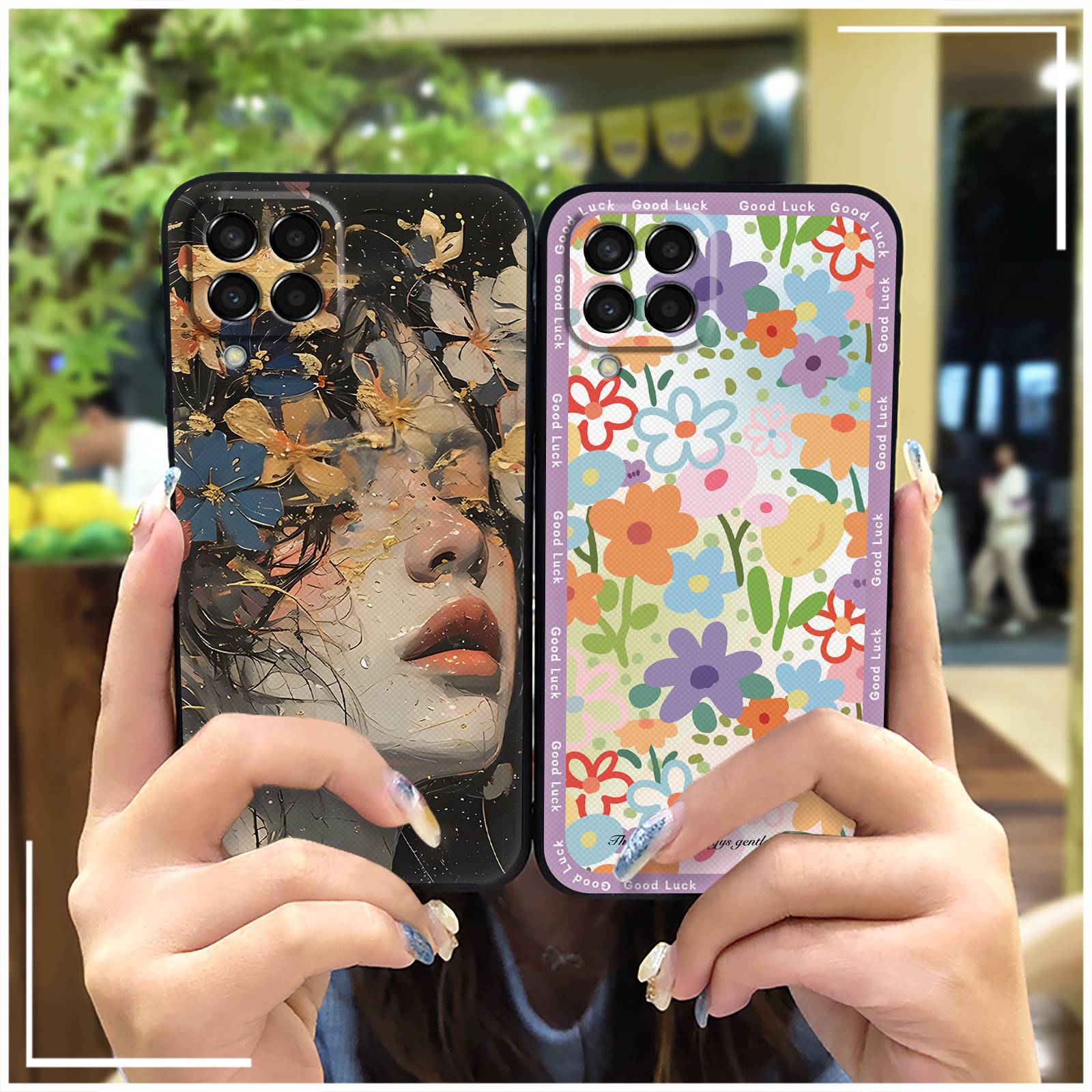 Silicone Shockproof Phone Case For Samsung Galaxy M33 5G India flower Full wrap Back Cover Graffiti Cartoon Soft case