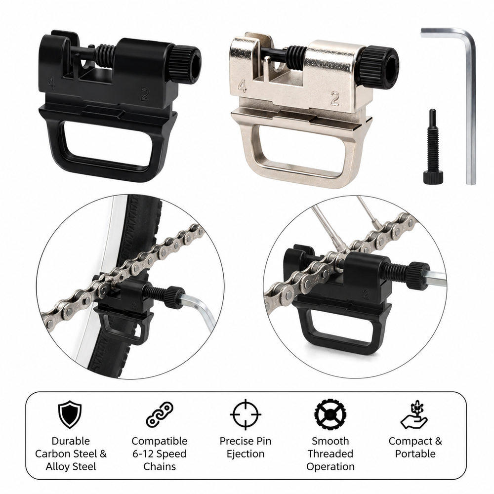 New Portable Bicycle Chain Cutter Mini Size Carbon Steel Link Breaker Multi-Function Handheld Chain Pin Remover Bicycle Repair