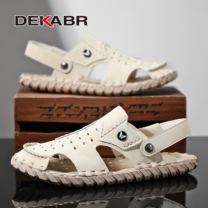 DEKABR New Big Size 38-46 Summer Trend Luxus Boy Comfortable Pu Hide Casual Men's Sandals Shoes
