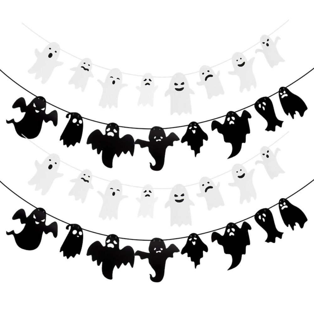 Background Decoration Cute Halloween Banner DIY Hanging Pull Flag Paper Hanging Flag Bar