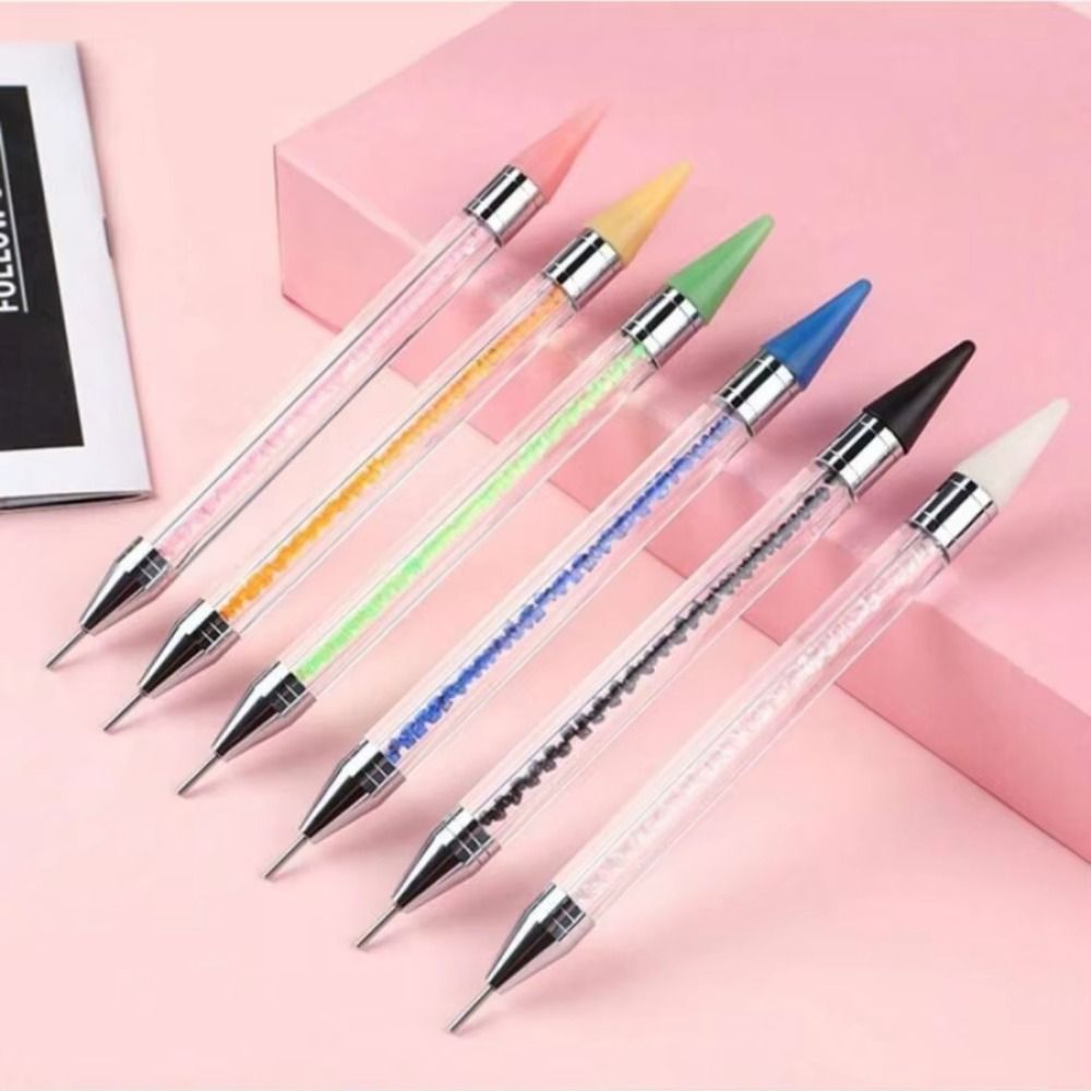 Durable Acrylic Rhinestone Picker Dotting Pen Red Green Blue DIY Decoration Tool Point Drill Pen Dual Ended Rhinestone Gem Picker Diamond Painting