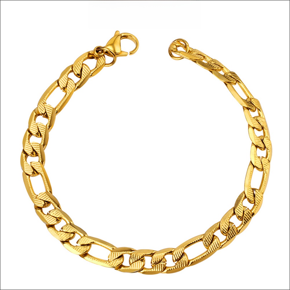 LUXUSTEEL Punk Stainless Steel Figaro Chain Bracelet For Women Men Unisex Fashion Jewelry