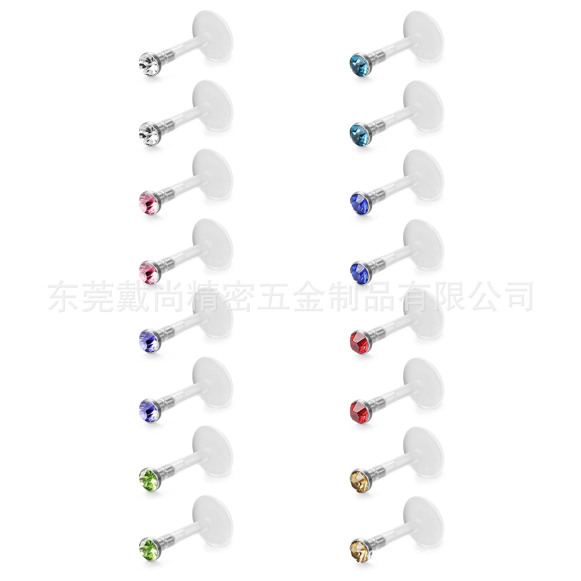 【New arrival】Fashion Diamond Lip Nail Color Diamond Transparent White UV Alec Lip Nail Soft Bone Nail Nose Nail Earring Nail