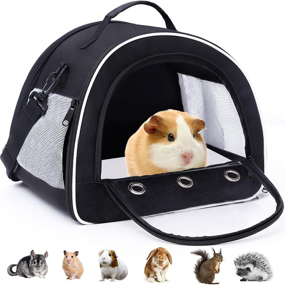 Easy To Carry Portable Hamster Carrier Bag Foldable Safe Pet Backpack Zipper Adjustable Shoulder Strap Outdoor Hamster Hangbag Sugar Glider