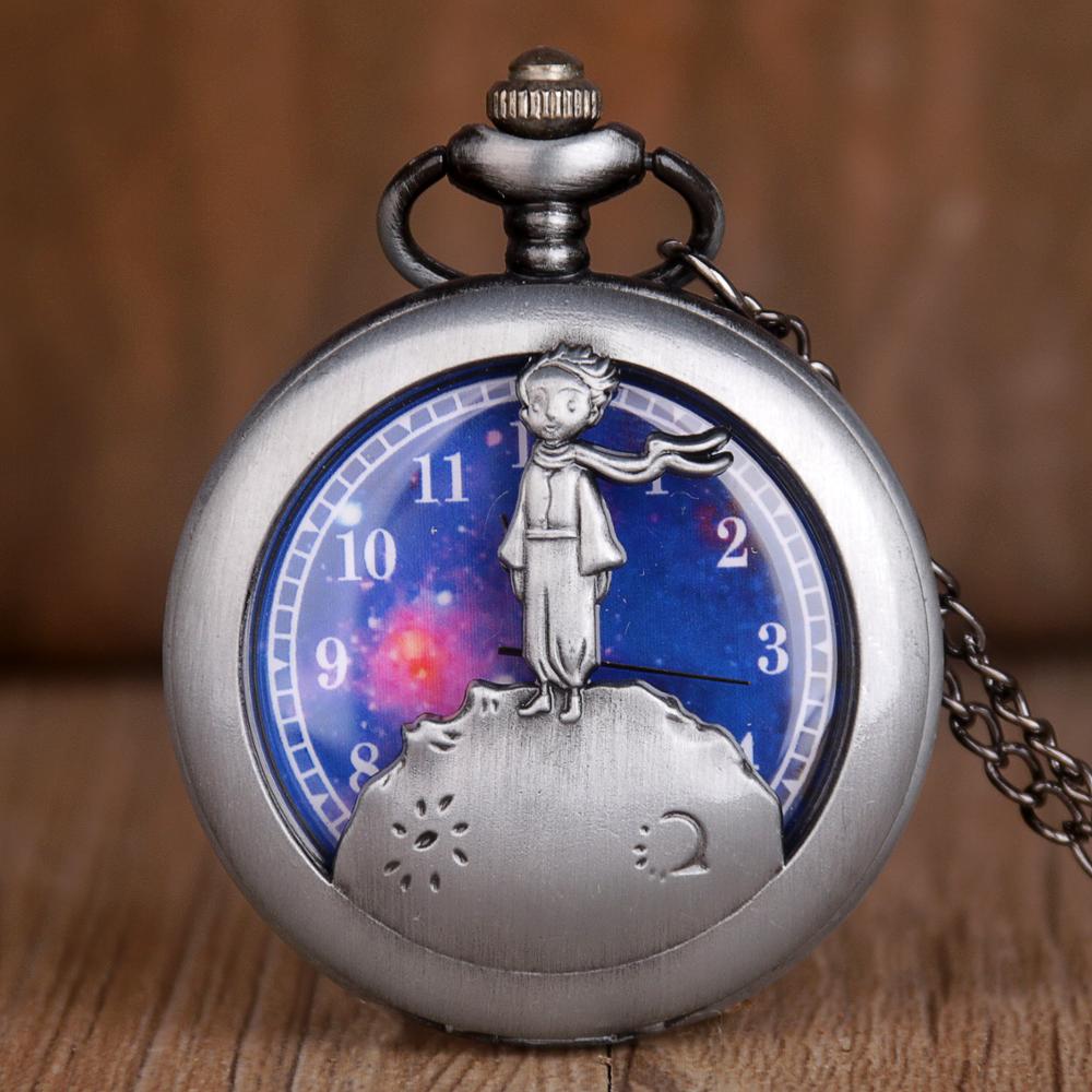 【New arrival】Hot Movie Theme Vintage The Planet Blue Bronze Vintage Quartz Pocket FOB Watch Best Gifts for Boys Girls Kids