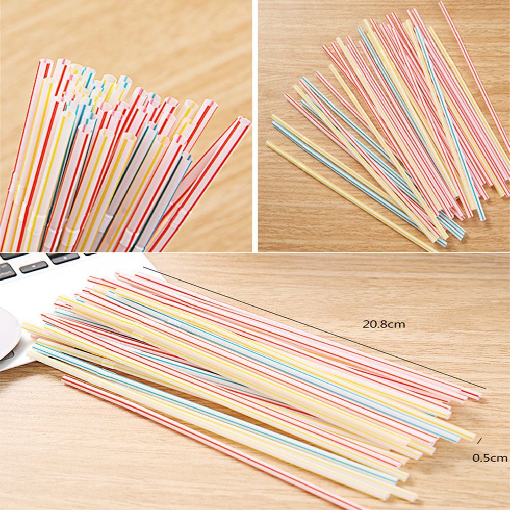 Beverage Fruit Milk New Home Extra Long Disposable 100Pcs Plastic DIY Party Straws Wedding Drinking