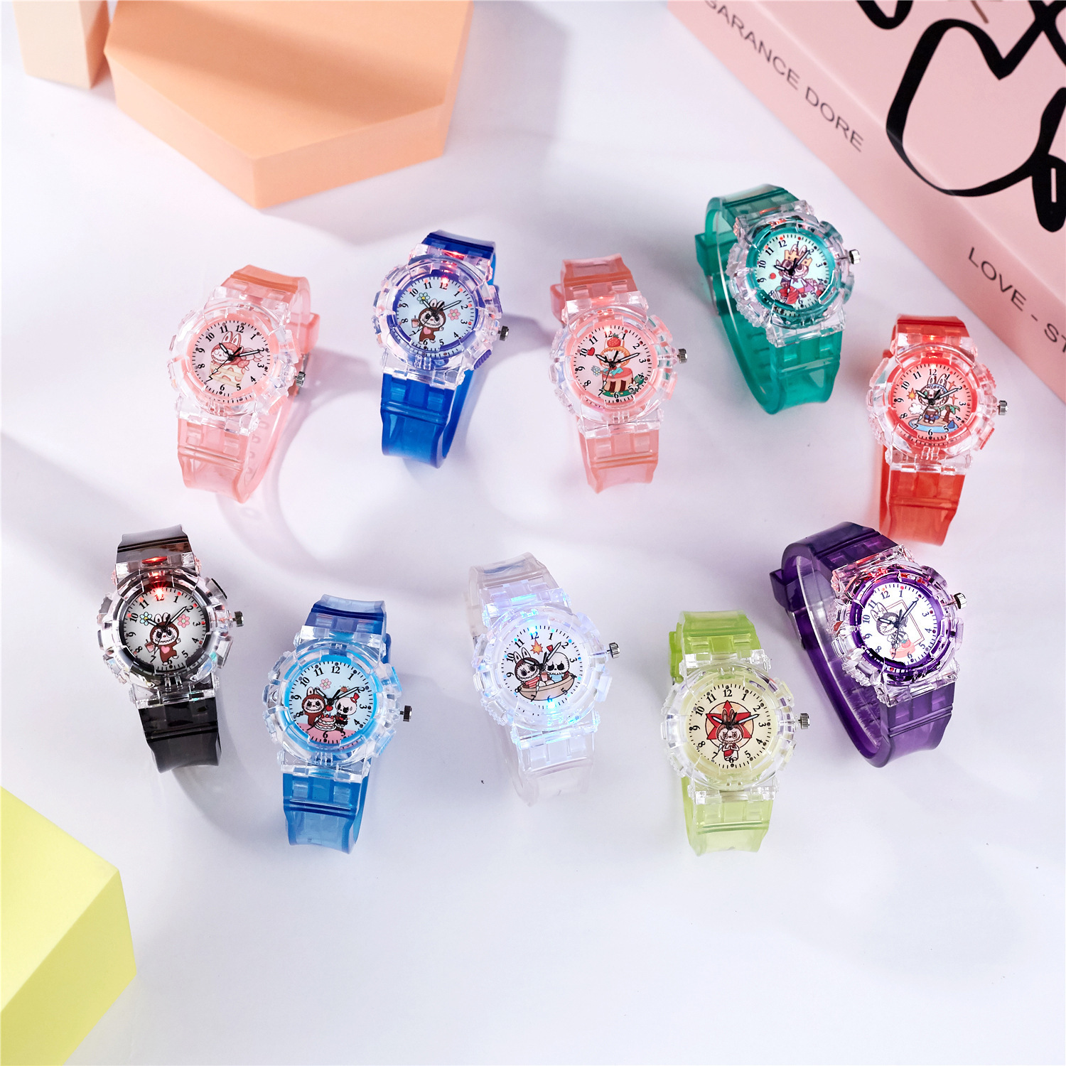 【New arrival】Luminous Labubu Watch - Silicone Quartz Student Watch with Thailand Cartoon Design