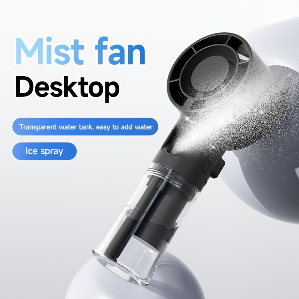 Nano Spray Rechargeable Portable Handheld Misting Fan with 4 Adjustable Speeds Long-Lasting Battery Mini Spray Fan Lightweight Compact Humidifier Spray Fan Camping