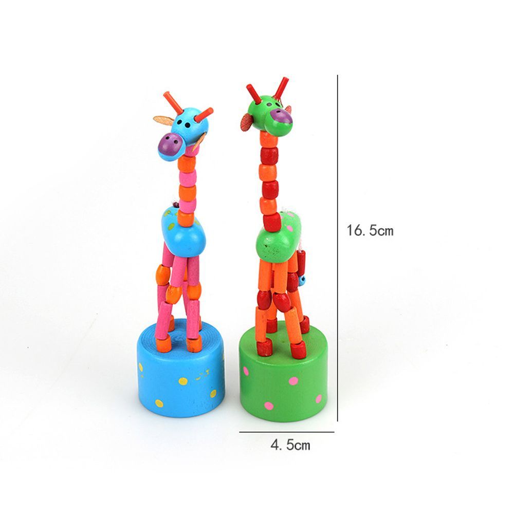 Funny , Perceptivity Puppet Cartoon Wooden Puzzles Party Cute Decoration Colorful Animal Home Giraffe Dancing Giraffe Rocking