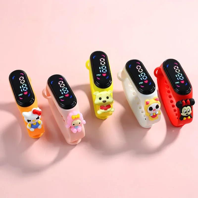 Wenefang Fashion New Disney Frozen Princess Mickey Mouse Avengers Spiderman LED Kids Sports Touch Cartoon Electronic Watch Boys Girls Toys Gifts