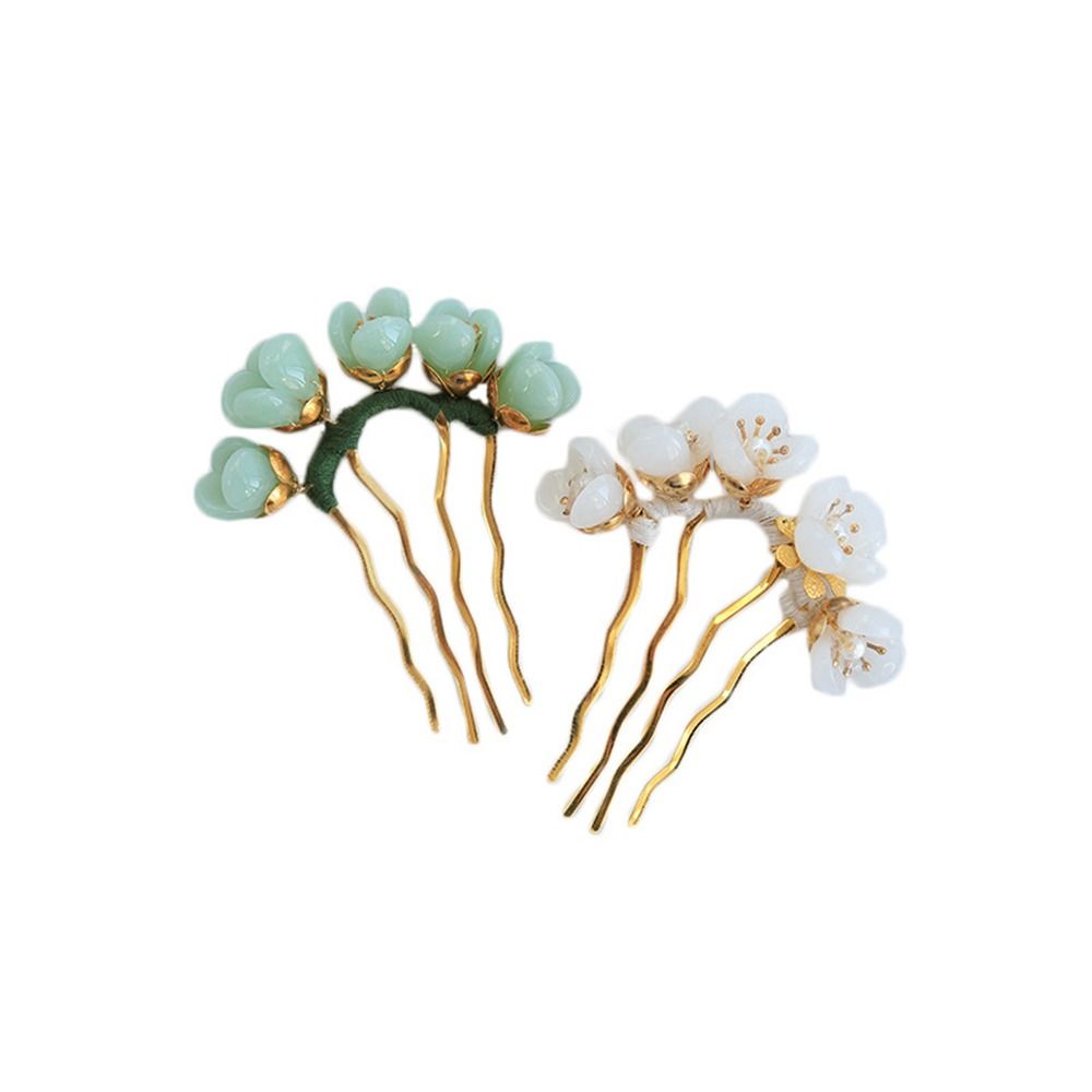 Chinese Style Elegant Sweet For Women Disk Hair Headwear Cheongsam Flowers Hair Stick Hair Accessories U Shaped Hairpin Hair Fork
