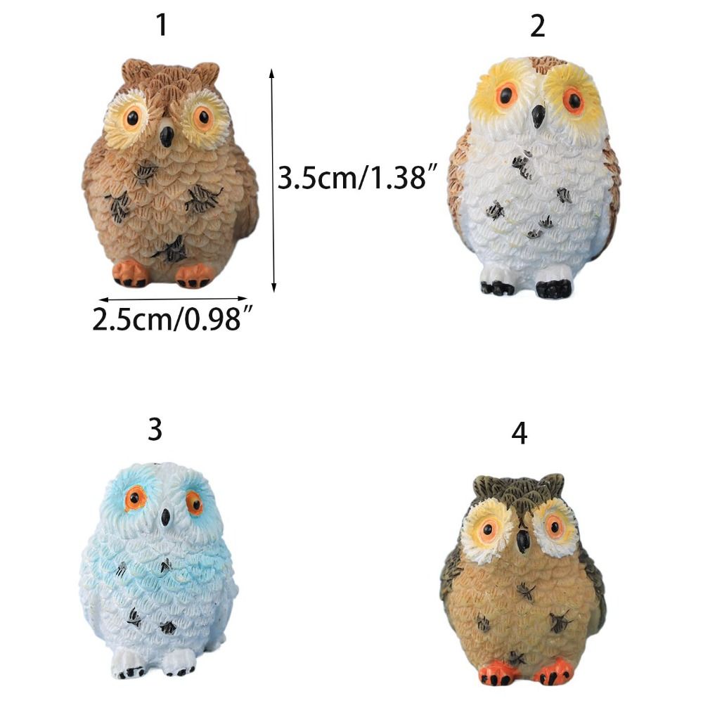 Multipurpose Cute Micro Landscape Car Decoration Outdoor Courtyard Garden Plug-in Resin Crafts Miniatures Figurine Owl Ornaments Mini Owl